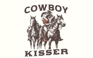 Western Valentine PNG, Cowboy Kisser PNG, Western Kiss png, Western Sublimation, Vintage Cowboy