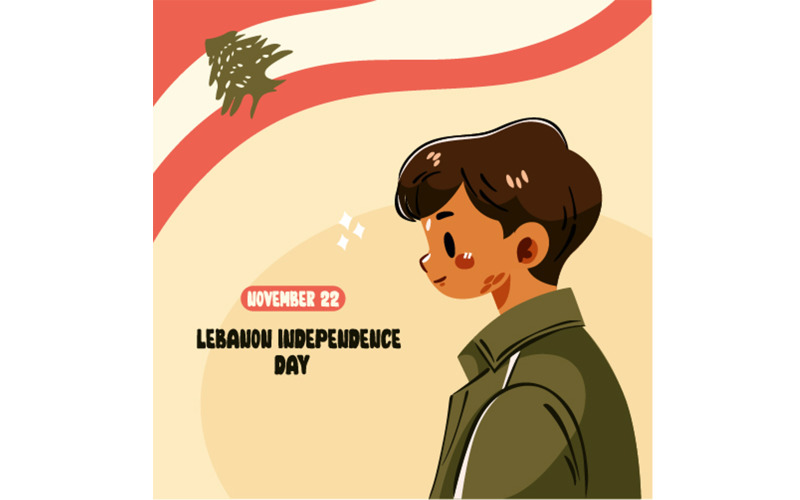 Hand Drawn Lebanon Independence Day Illustration