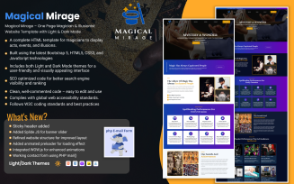 Magical Mirage - One Page Magician Website HTML Template