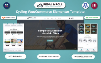 Pedal & Roll - Cycling WooCommerce Elementor Template