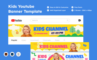 Creative Kids YouTube Banner Design
