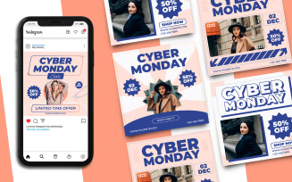 Cyber Monday Sale Instagram Post Template 123