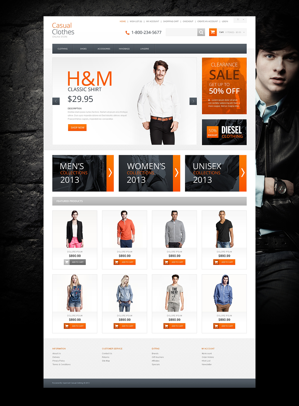 Casual Clothes Store OpenCart Template New Screenshots BIG