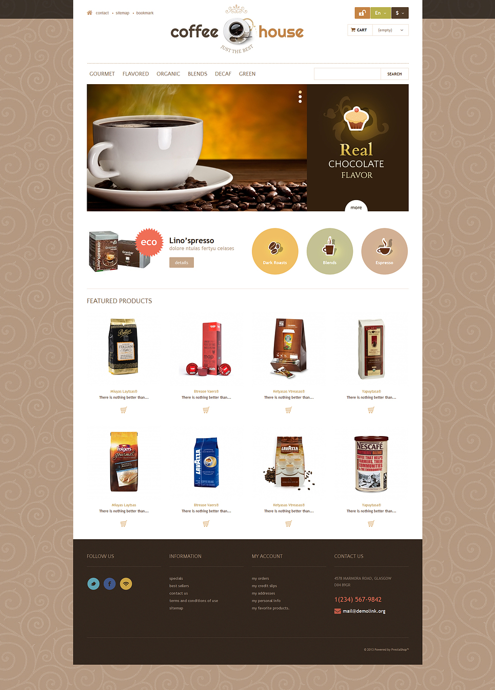 Coffee House PrestaShop Theme New Screenshots BIG