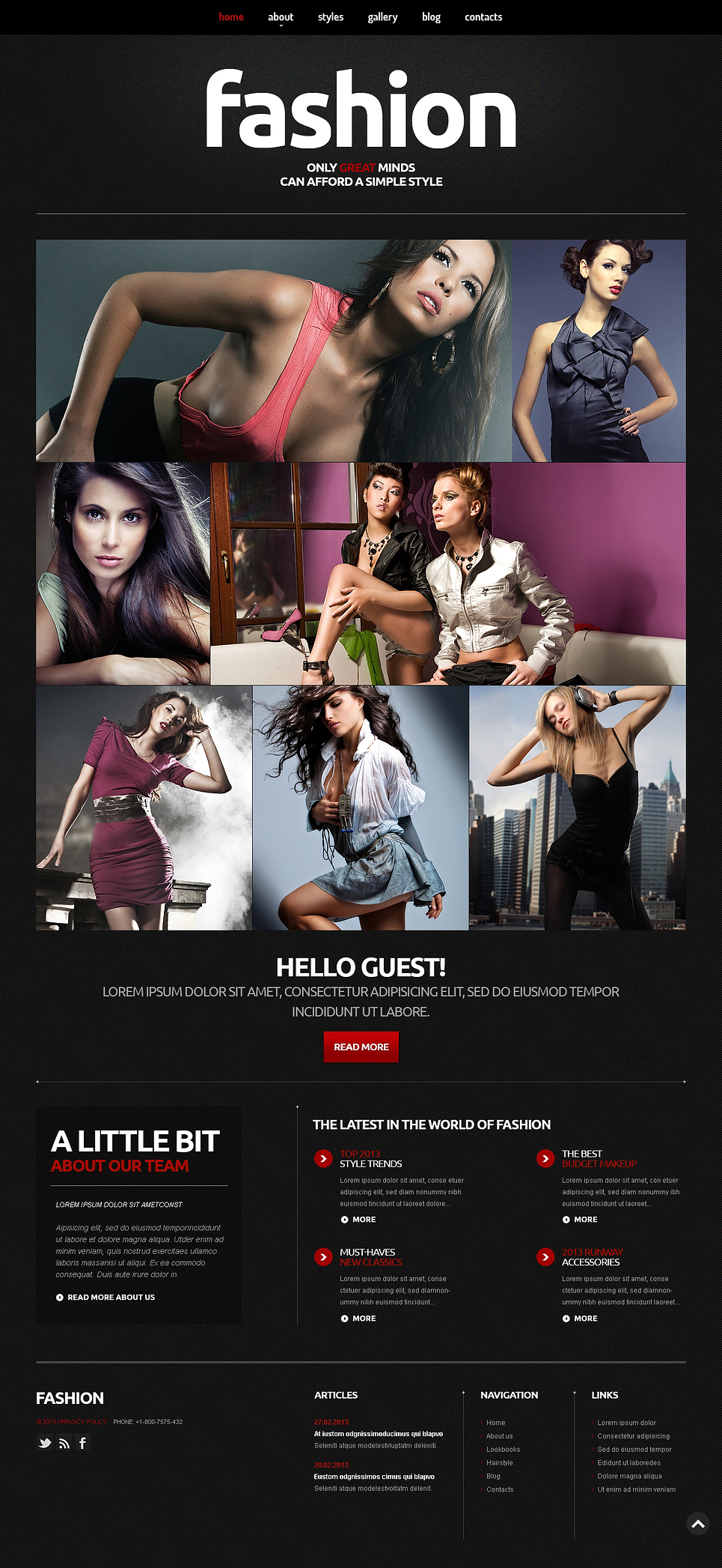 Fashion Blog Responsive Joomla Template New Screenshots BIG