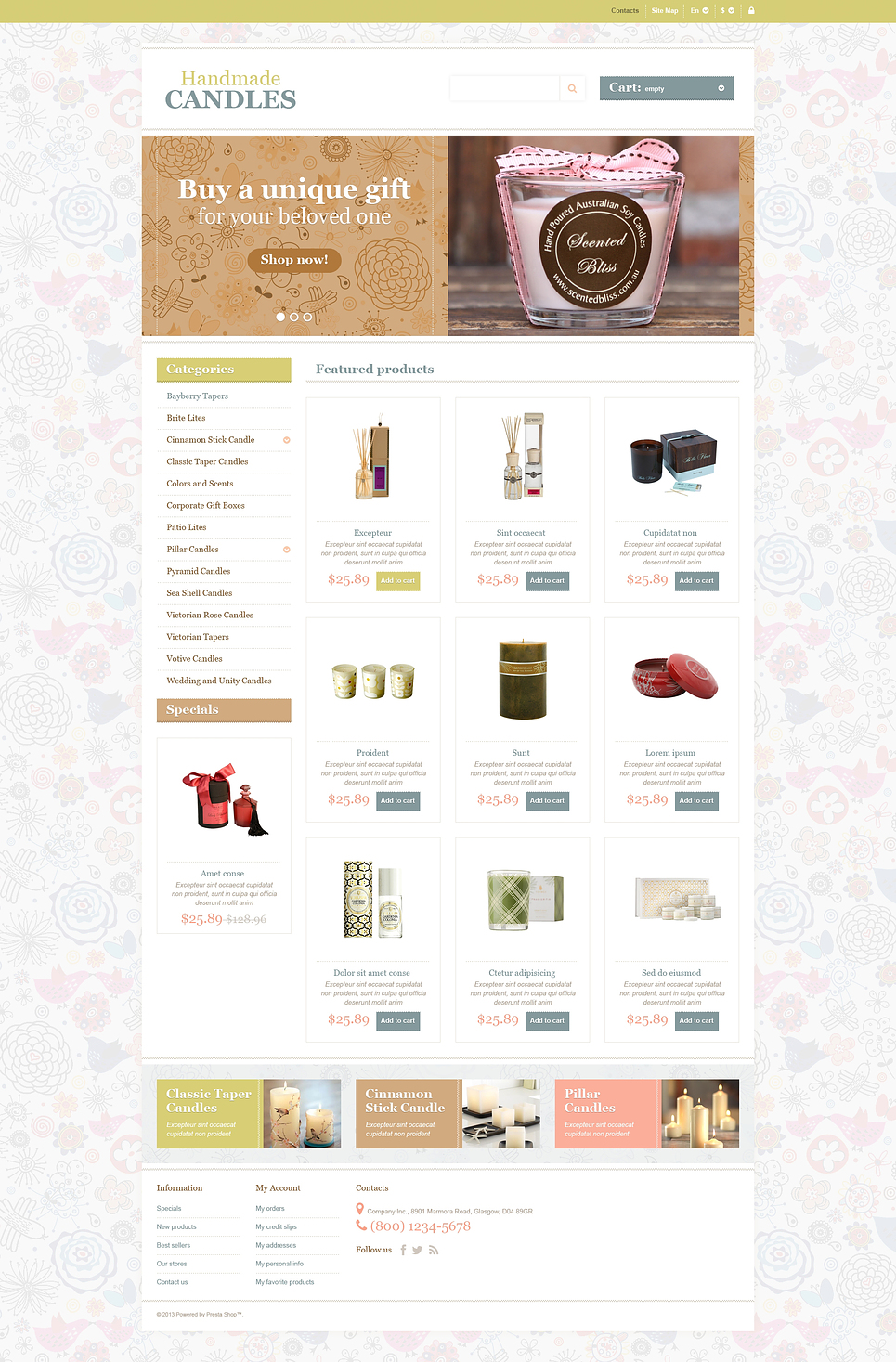Handmade Candles PrestaShop Theme New Screenshots BIG