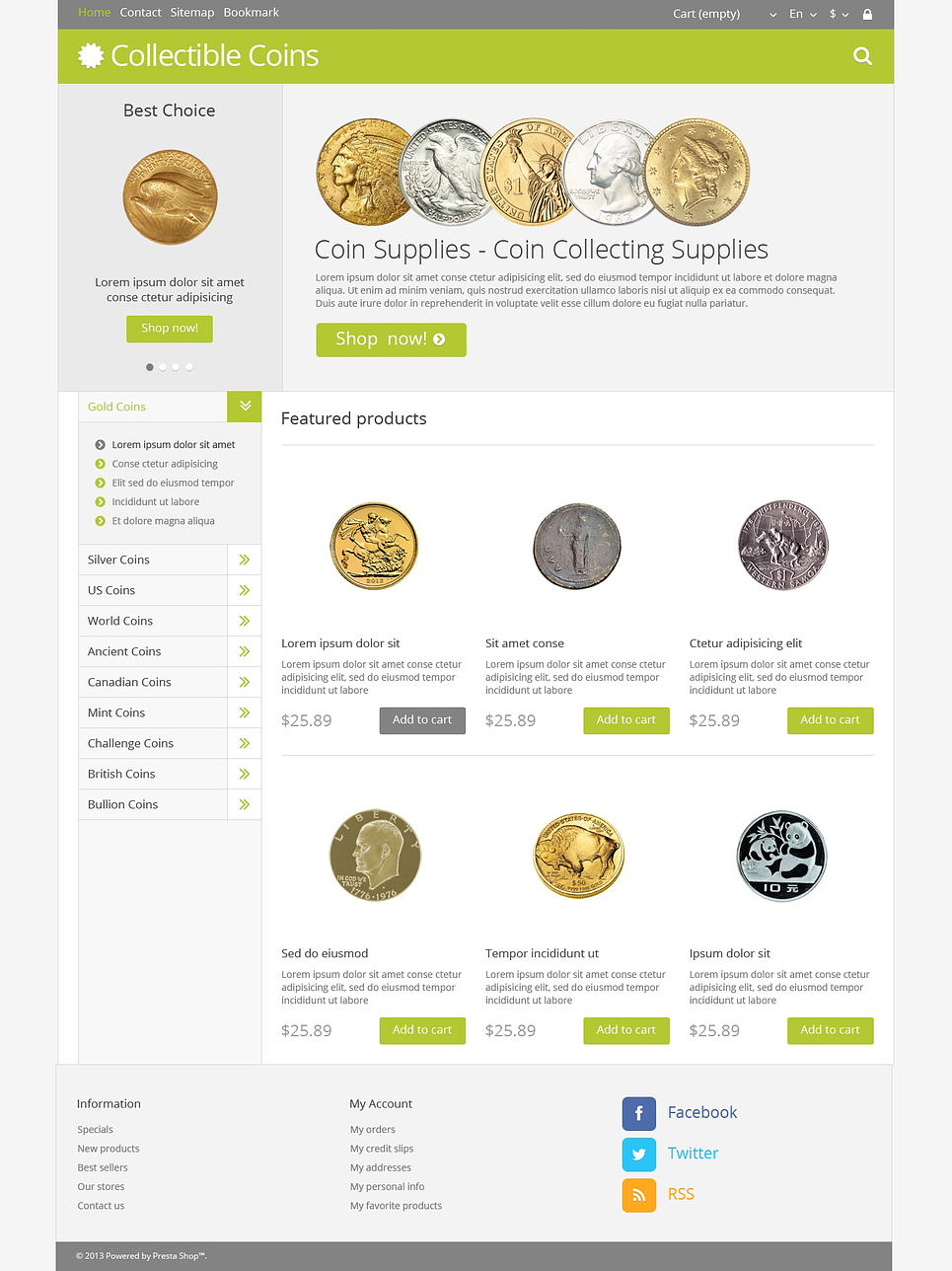 Numismatist PrestaShop Theme New Screenshots BIG