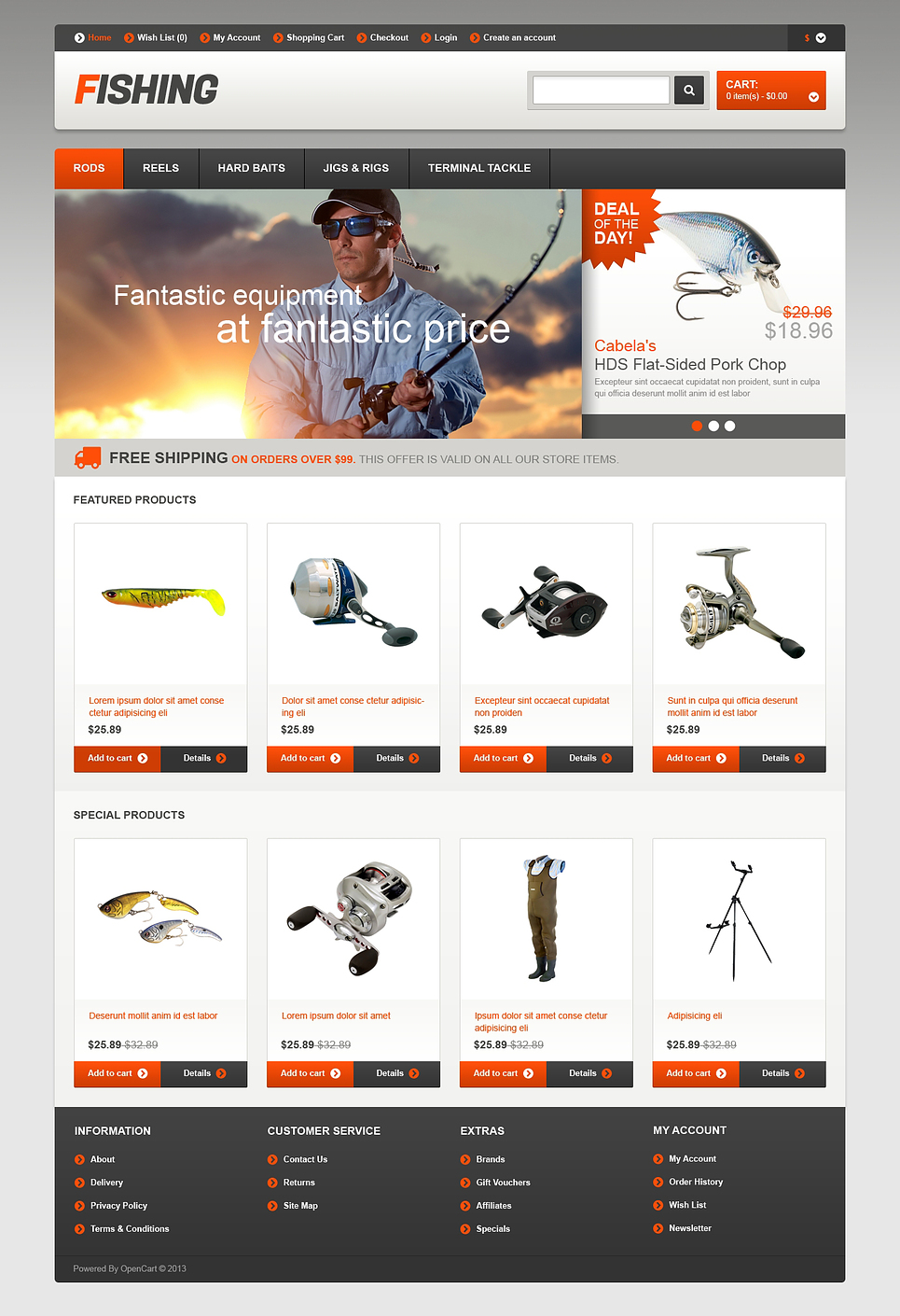 Responsive Fishing Store OpenCart Template New Screenshots BIG
