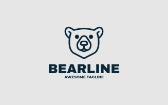 Bear Line Simple Mascot Logo