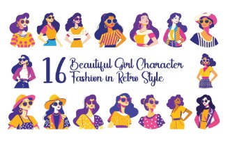 16 Beautiful Girl Character Fashion in Retro Style