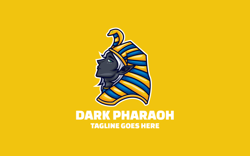 Black Pharaoh Mascot Cartoon Logo Logo Template