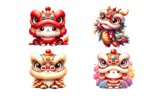 Chinese Zodiac Baby Red Dragon Clipart