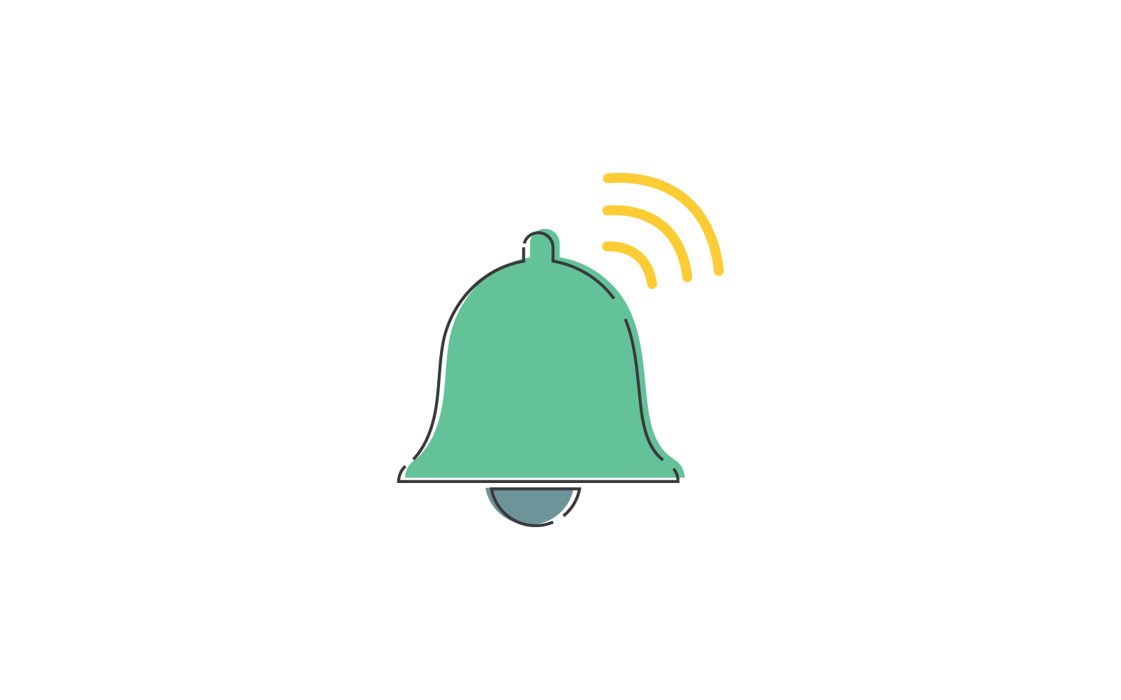 Ilustración de diseño de campana, icono, logotipo, vector