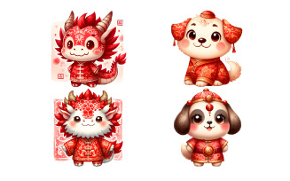 Red Zodiac Animal Clipart