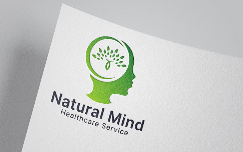 Mental health logo icon vector symbol design with nature and mind concept. Logo Template