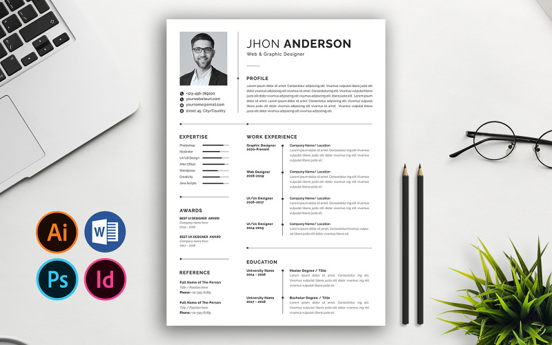 Resume Template Professional Resume, CV Template