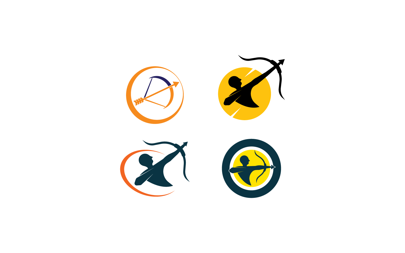 Boogschieten logo pictogram vector plat ontwerp illustratie