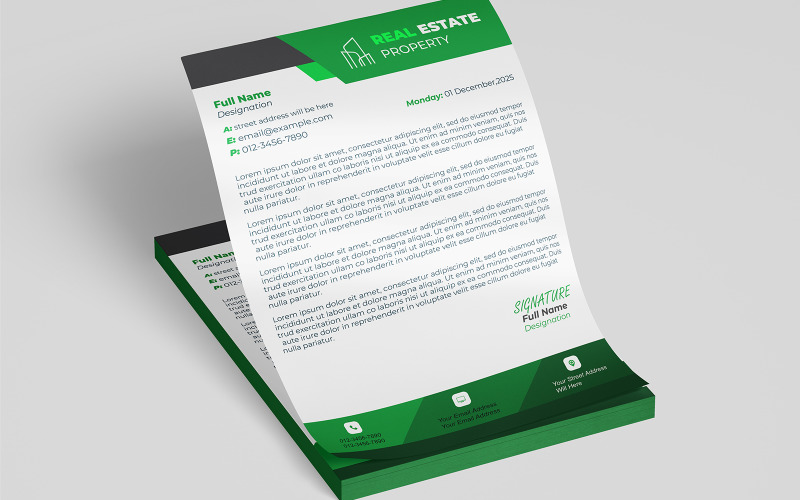 Creative Agency Letterhead Template | Editable PSD File Corporate Identity