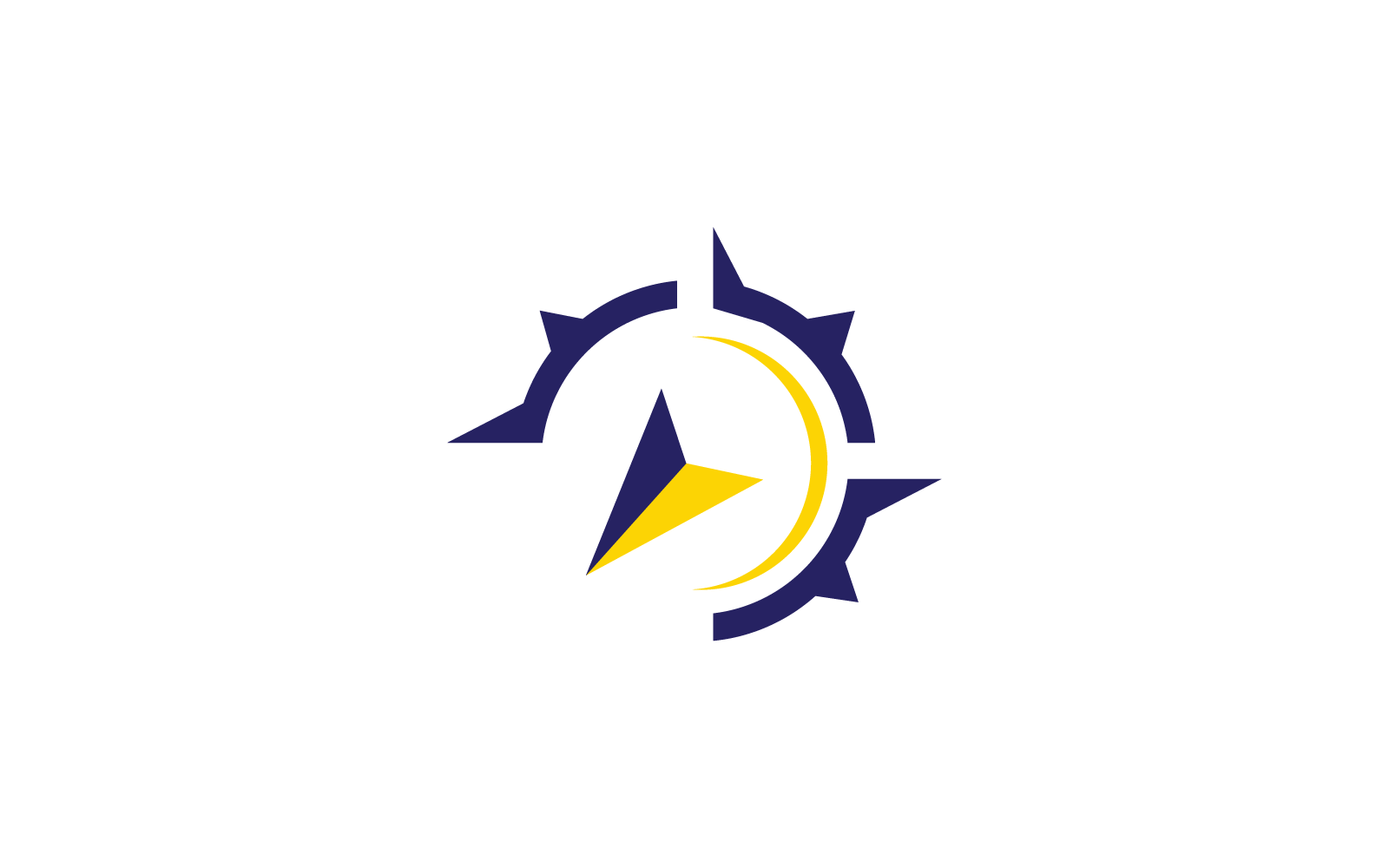 Plantilla vectorial de diseño plano del logotipo de la brújula