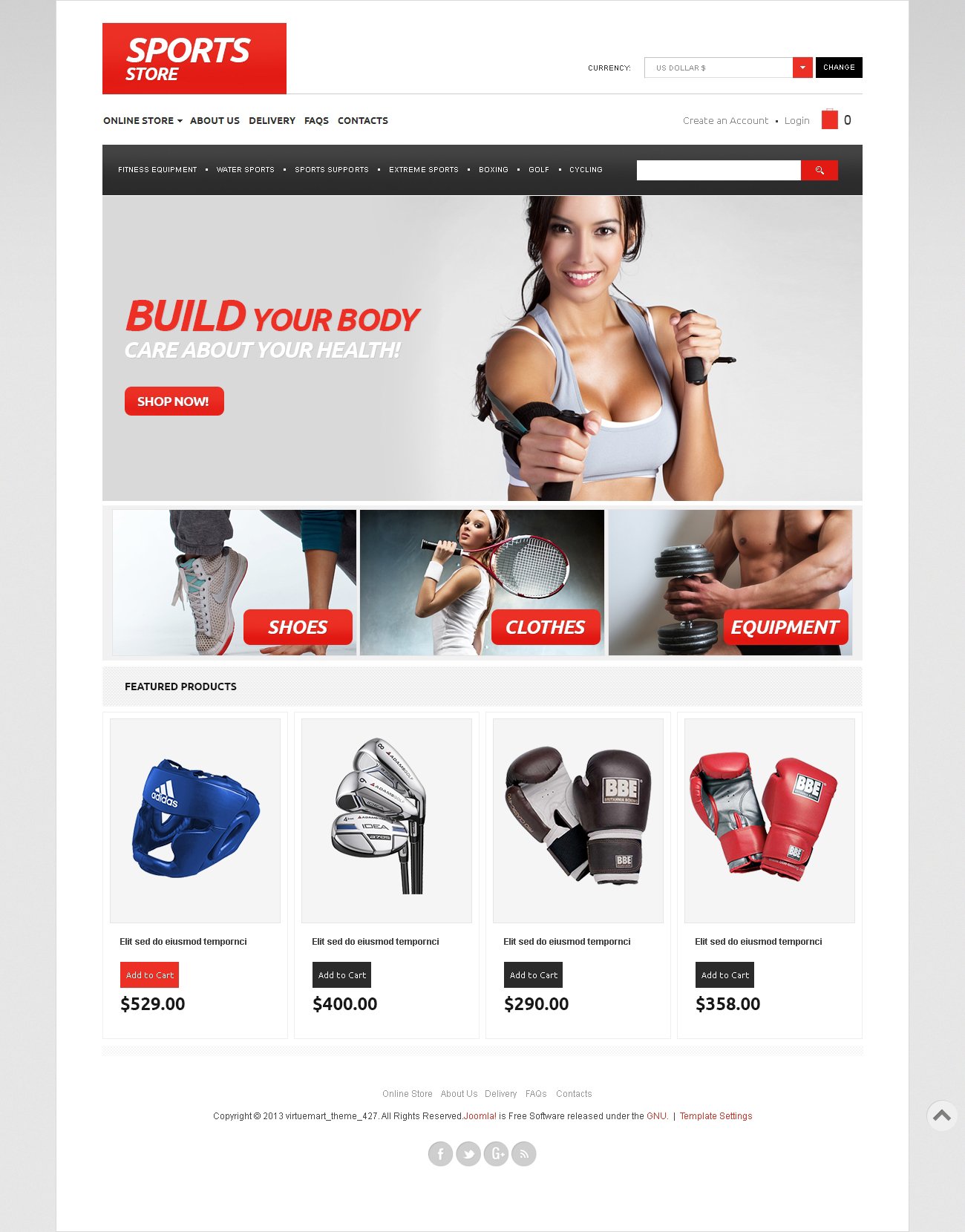 Everything for Sports Template VirtueMart №46928 - captura de tela