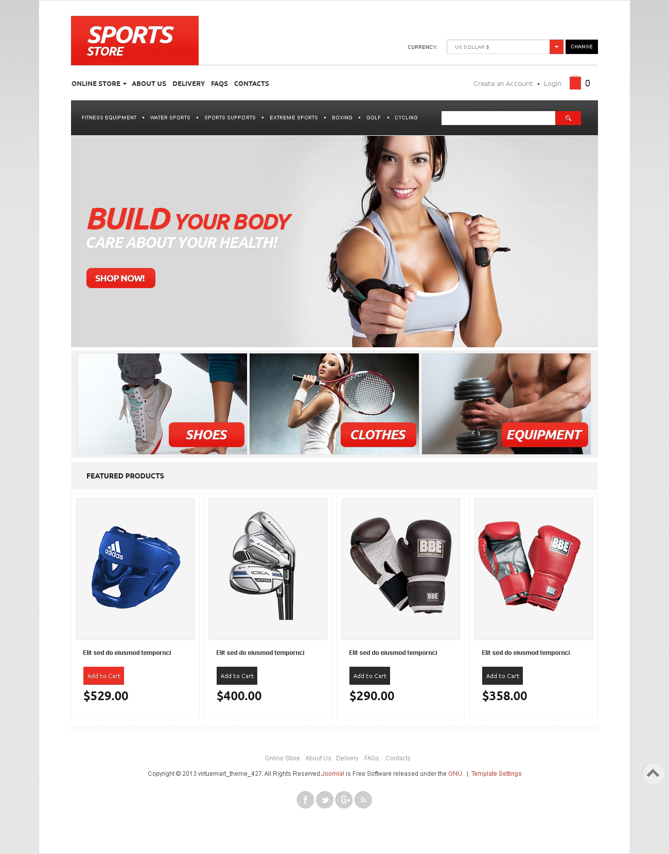 "Everything for Sports" thème VirtueMart #46928 - screenshot