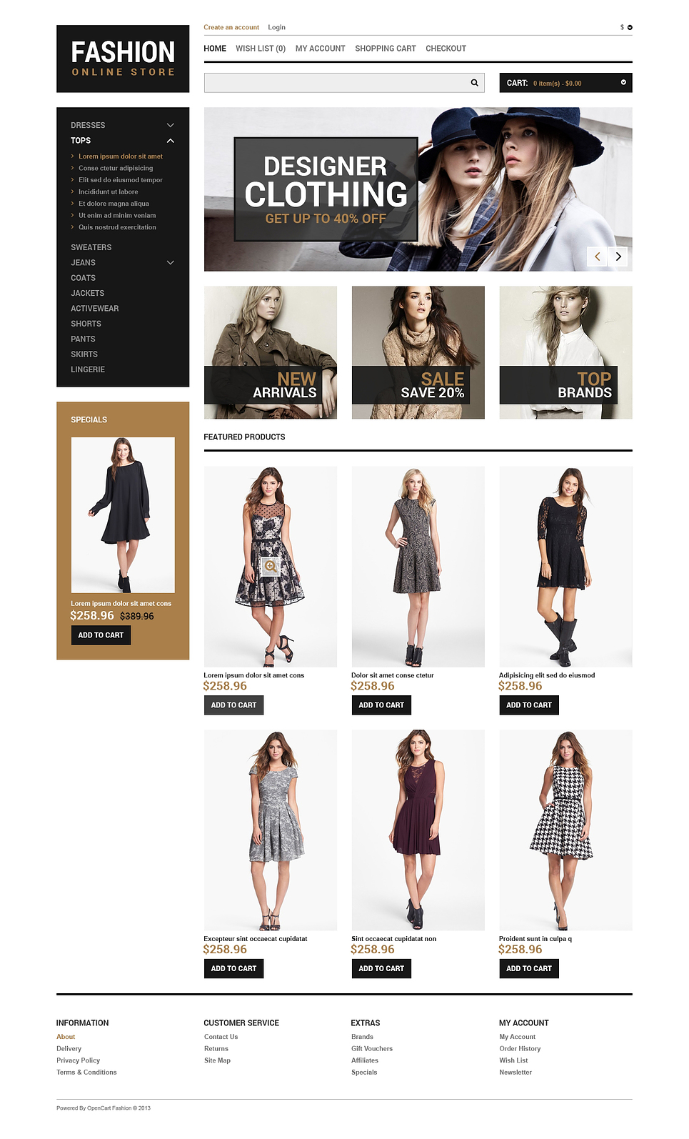 Fashion You Can Afford OpenCart Template New Screenshots BIG