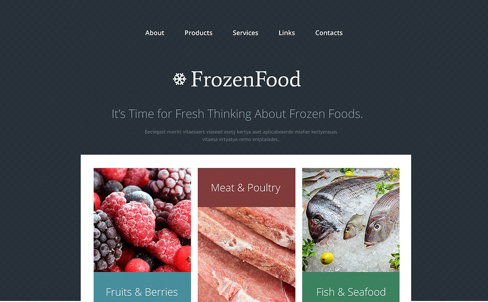 Frozen Food Responsive Website Template 46987