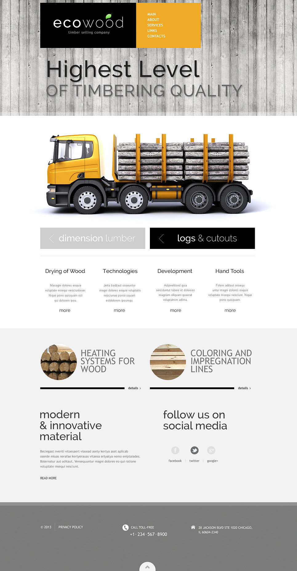 Timber Responsive Website Template New Screenshots BIG