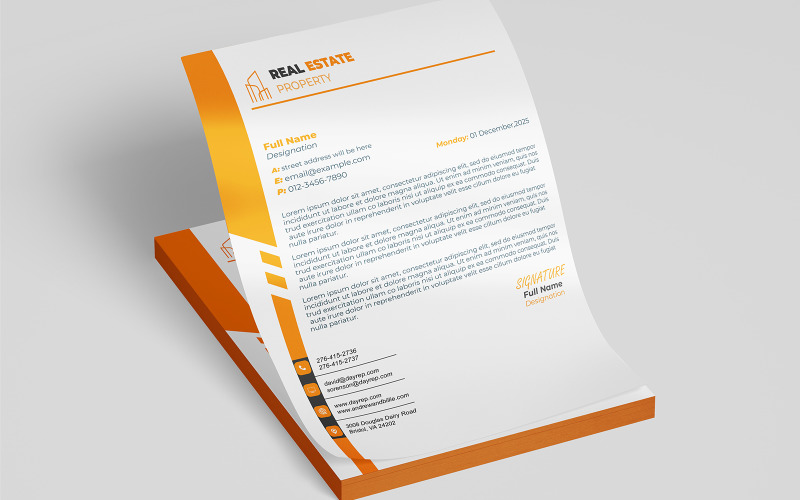 Minimalist Business Letterhead Template | PSD Professional Branding Corporate Identity