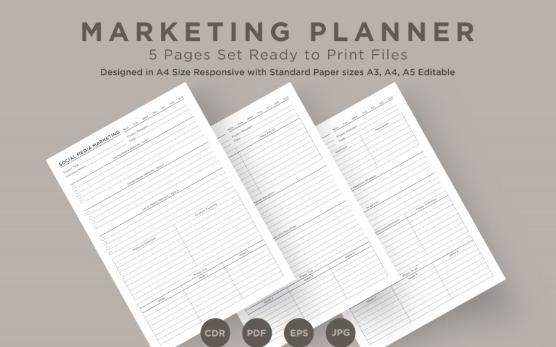 Marketing Planning Pages Set V-14 Planner