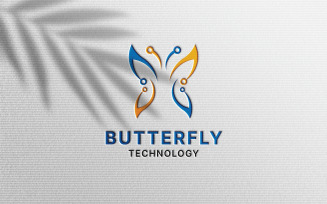 Butterfly technology logo template.