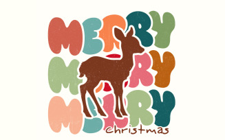 Christmas Reindeer PNG, Retro Christmas Sublimation Design, Cute Reindeer Printables, Merry