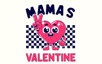 Mama's Valentine PNG, Valentines Day PNG, Retro Valentine png, Groovy Valentines, Heart PNG, Kids