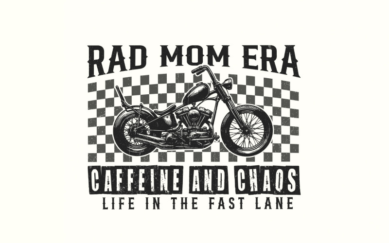 Rad Mom Era PNG, Mom Life Sublimation Design, Trendy Edgy Mom PNG, Cool Mom, Caffeine Chaos, Illustration