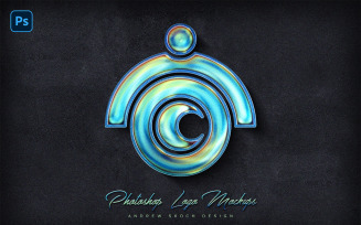 Shining Holographic Logo Photoshop Mockup