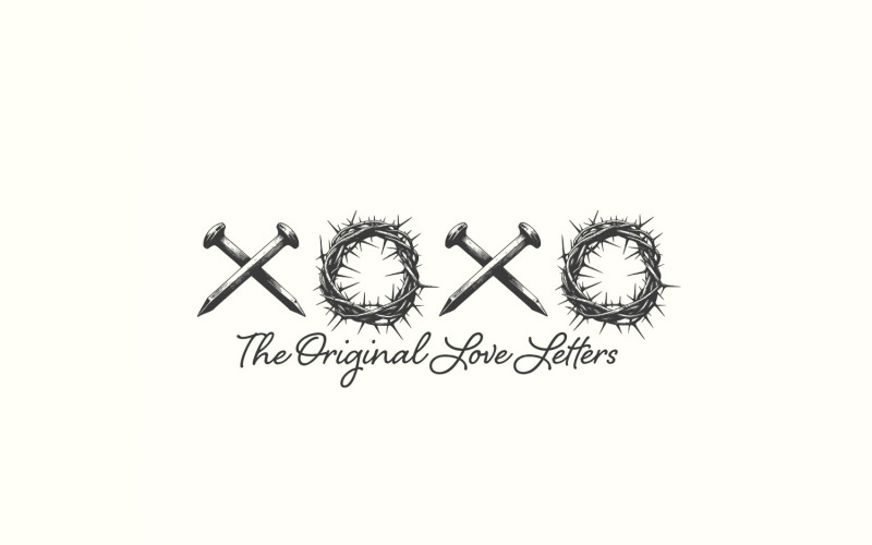 XOXO Love Letters Png, XOXO png, Easter png, Religious Easter png, Christian png, Love Like Jesus Illustration