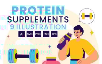 9 Healthy Protein Supplements Illustration
