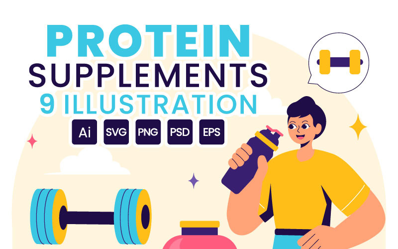 9 Healthy Protein Supplements Illustration