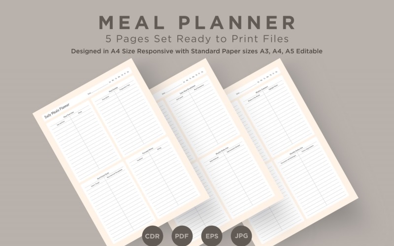 Meal Planning Pages Set V-14 Planner