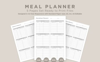 Meal Planning Pages Set V-16