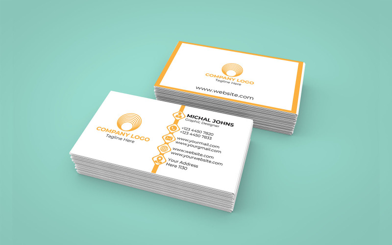 Professional Editable Visiting Card - Business Card Design 180 Corporate Identity