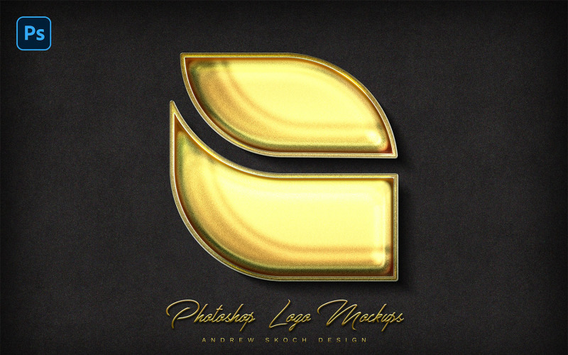 Gold Logo Photoshop Mockup Illustration