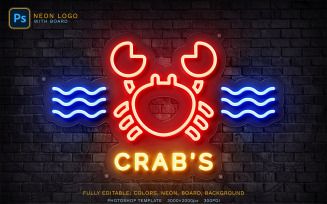 Neon Logo Photoshop Mockup