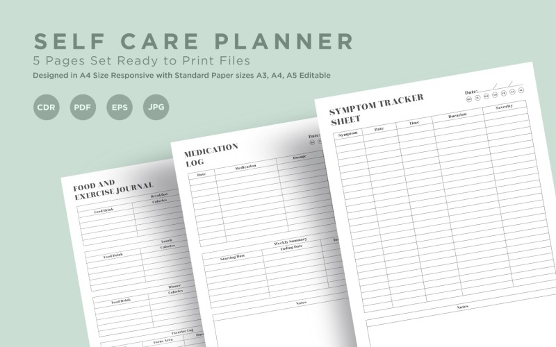 Self Care Planning Pages Set V-10 Planner