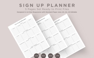 Sign Up Planning Pages Set V-04