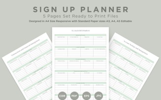 Sign Up Planning Pages Set V-07