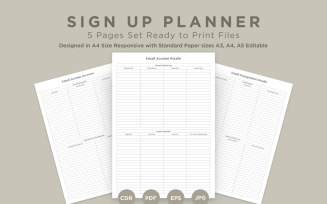 Sign Up Planning Pages Set V-11