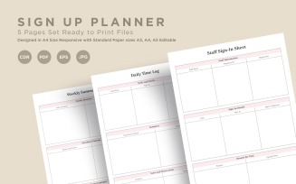 Sign Up Planning Pages Set V-15