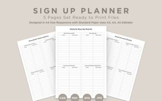 Sign Up Planning Pages Set V-16