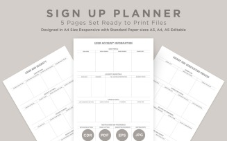 Sign Up Planning Pages Set V-17